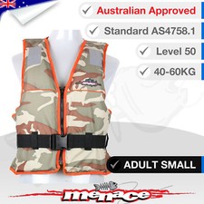 ADULT SMALL Life Jacket PFD3 Water Jet Ski Kayak Lifejacket Type 3 Level 50S