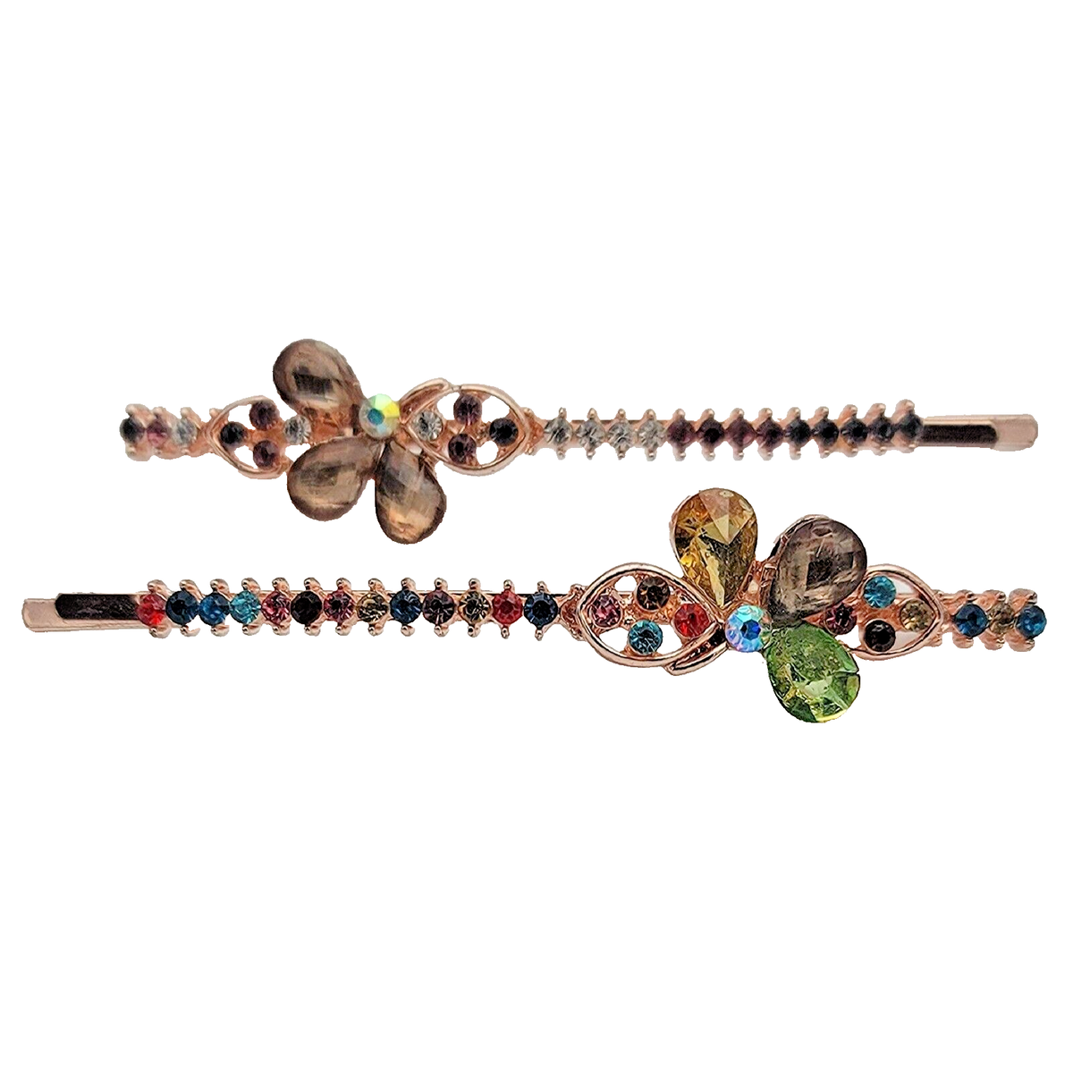 Rose Gold Tone AB Iridescent Crystal Hair Clip Accessory, Brand New Amazon.com : Allure Women main image 4
