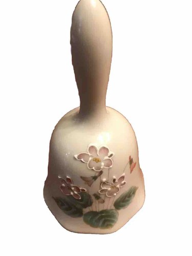 Otagiri Diner Bell “Violet” Fired Porcelain Base Relief Floral Japan Fine Tone - Picture 2 of 8