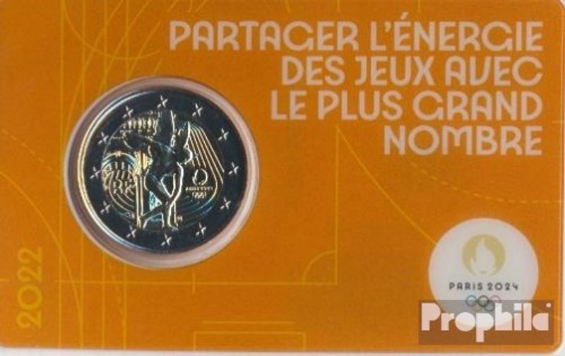 France 2022 Stgl./unzirkuliert édition: 50.000 orange 2022 2 euro Jeux Olympique
