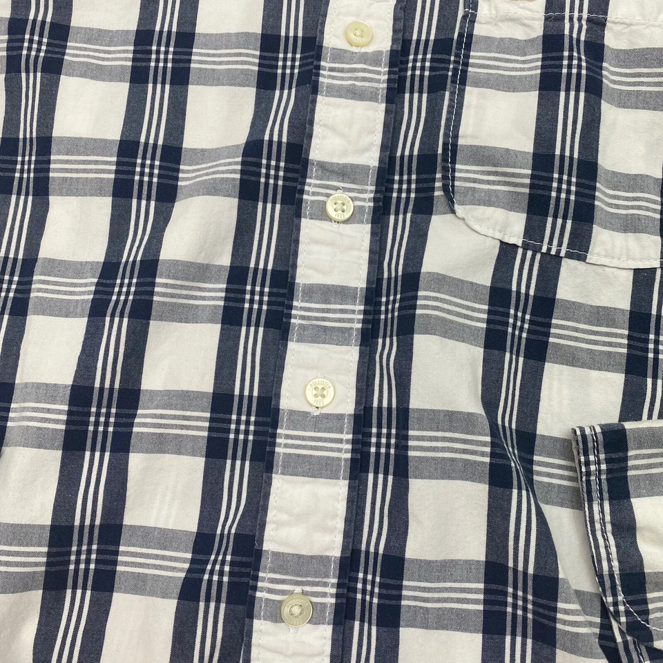 Camisa Hollister Abotonada Juvenil XL Azul Blanco A Cuadros Manga Larga Foto 2 de 4