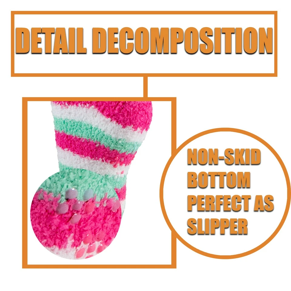 6 pares de calcetines antideslizantes cálidos difusos acogedores de invierno súper suaves para mujer 9-11 Foto 2 de 4