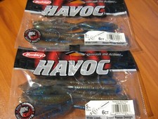 2 Packs Havoc 5" Wide Load Soft Plastic Fishing Baits Perfection Blue Fleck