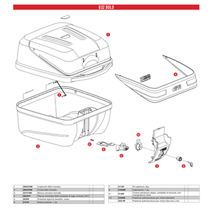 Z645r Ricambio Pulsante Di Sgancio Rosso Per Baule Posteriore Givi B32 Bold Ebay