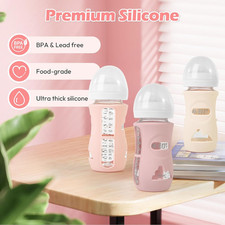 3 Pack Silicone Sleeves for Philips Avent Natural Glass Baby Bottles, anti Br...
