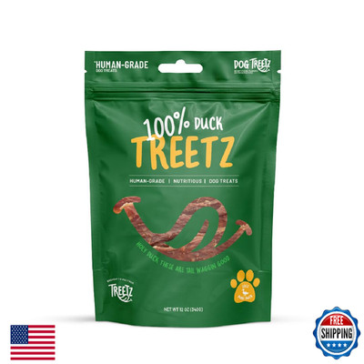 TREETZ Duck Chips Dog Treats, Human-Grade, Natural Lean Meat, Easy to Digest, So