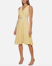 Tommy Hilfiger Womens Pleated Midi Summer Fit & Flare Dress 12 NEW $139 A2AA2ZT7