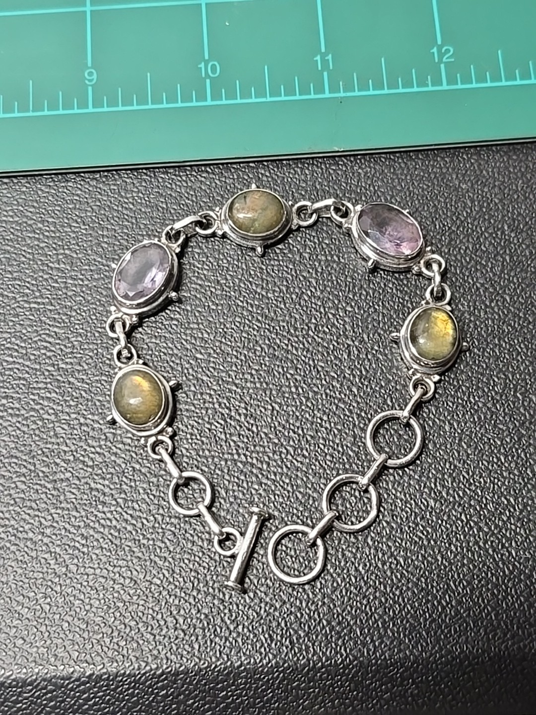 Sterling Silver Multiple Gemstone Bracelet Toogel… - image 5