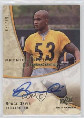 2008 UD Premier Signatures 51/199 Bruce Davis #144 Rookie Auto RC 9su