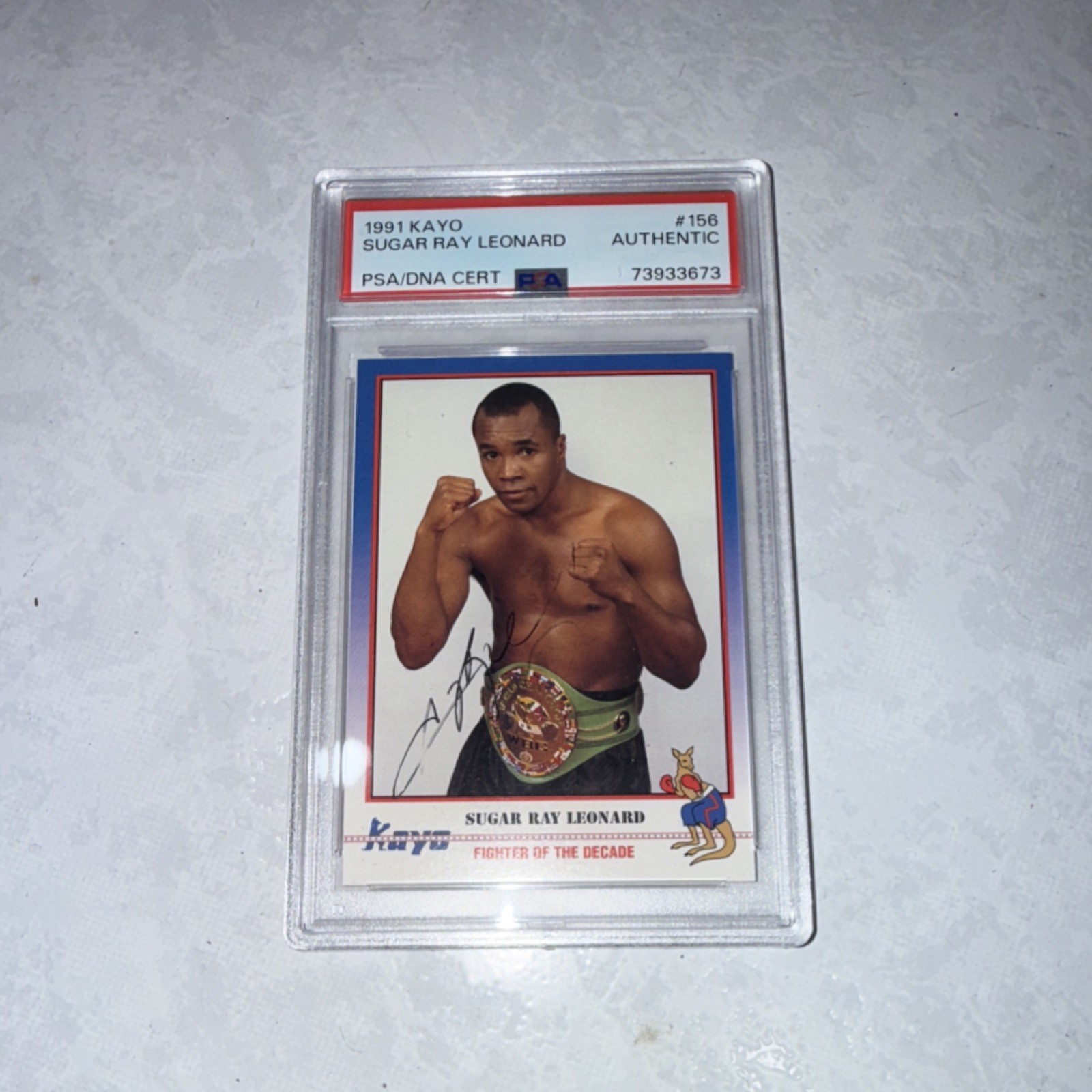 Kayo 1991 Sugar Ray Leonard Autographed Boxing Card #156 PSA DNA 73933673