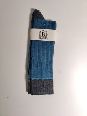 b studio -men's socks - blue- Cashmere blend - Made in USA **N2**