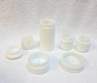 Lot of 7 Vintage Milk Glass Cold Cream Jars, Milk Glass Cosmetic jars, medicine