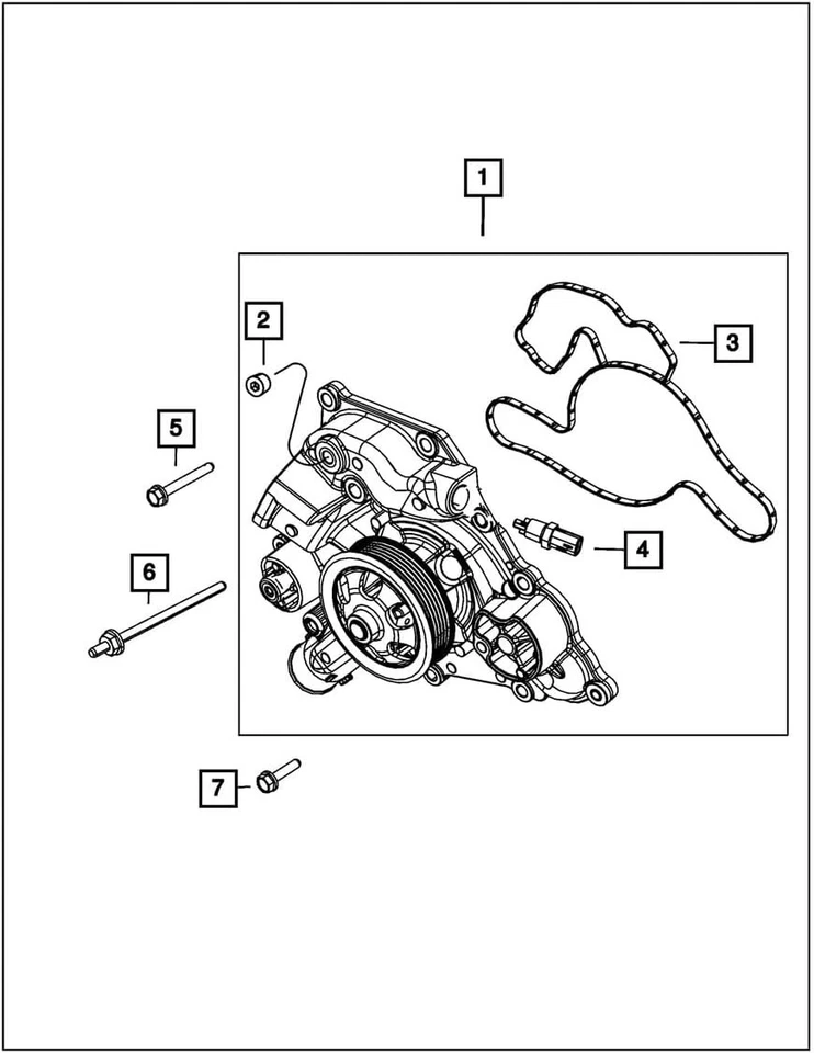 Jeep Dodge Chrysler 2011-2026 motor bomba de agua fabricante de equipos originales nuevo genuino Mopar 69346915AA Foto 3 de 4