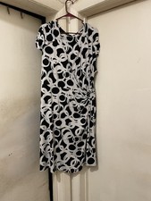 Black & White Abstract Print Faux Wrap Dress Size 3X