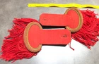 Vintage French Military Ceremonial Epaulettes Red Fringe Pair-SEE STORE- WW1-WW2