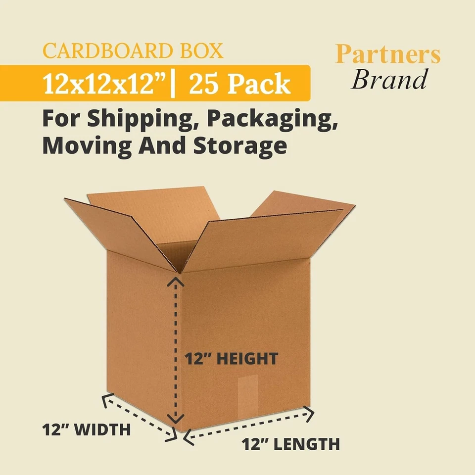 Heavy Duty Shipping Boxes 12x12x12 - Pack of 25 - Image 4 of 4