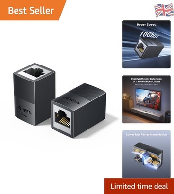 2 Stück RJ45 Kupplung 10Gbps POE Ethernet Stecker für Cat5e/Cat6/Cat7 - High-Speed