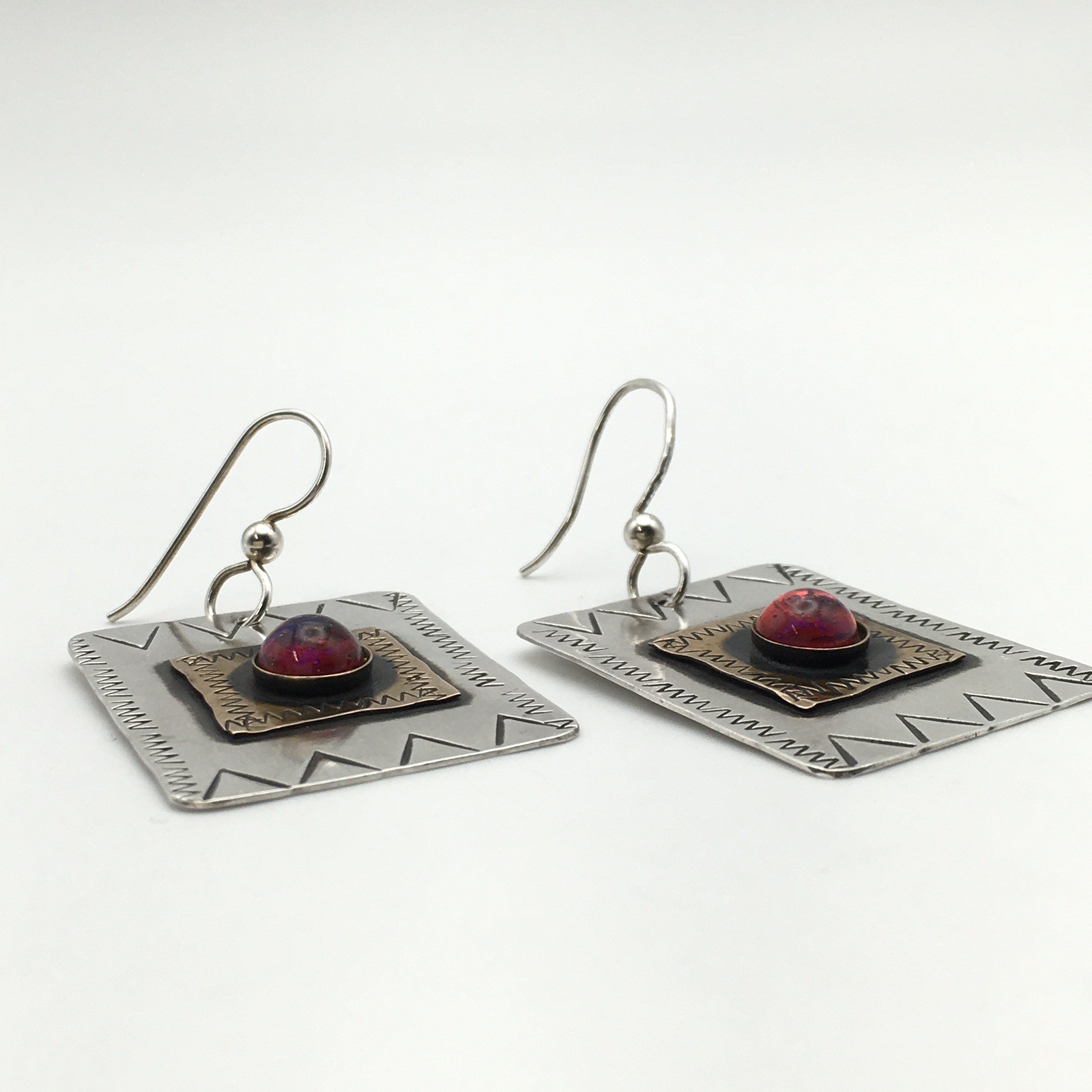Sterling Silver COMSTOCK Rectangle Hook Earrings … - image 5