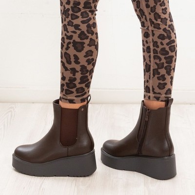 TOOCOOL XG110 Women's Elastic Ankle Boots Slip On Wedge Ankle Boots