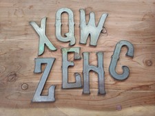4in A-Z Metal Letters  0-9 Numbers  14ga Steel  Rustic Vintage  Free Ship