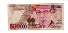 Brazil BRAZIL BRAZIL Billet 500000 CRUZEIROS ND 1993 P26 BEZEL VF GOOD CONDITION