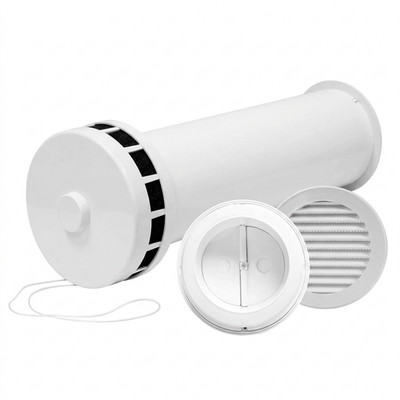 Lüftungskanal-Set 125 mm 5'' Rolladen Zulaufventil mit Dämpfer Entlüfter