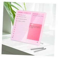 Desktop Thickened Acrylic Dry Erase Board to do List Planner 12"W x 10"H Pink
