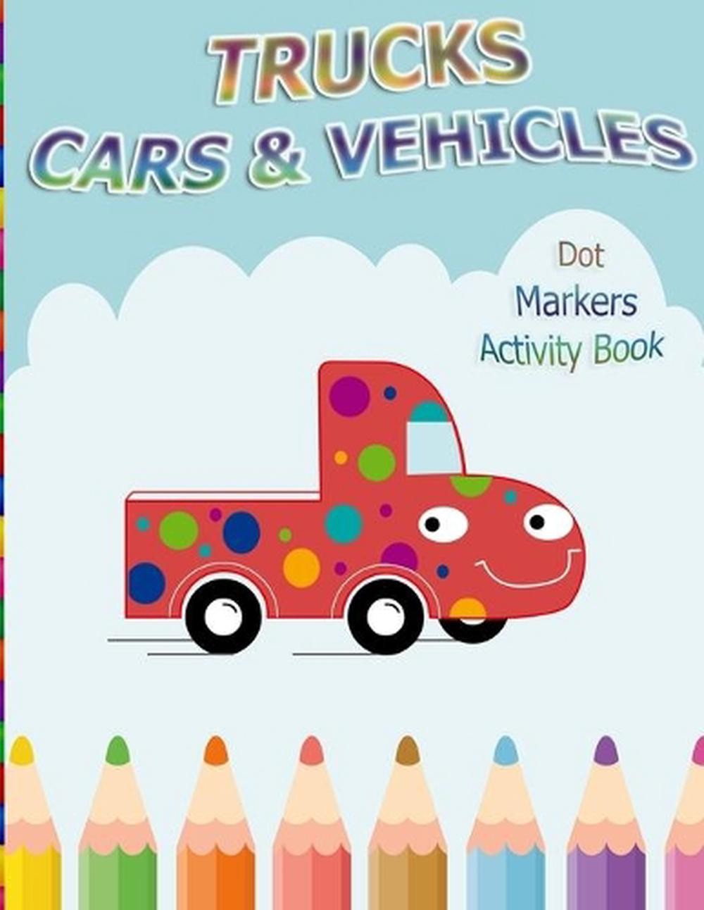 Dot Markers Activity Book for Kids - Trucks Cars Vehicles with Big Dots-image