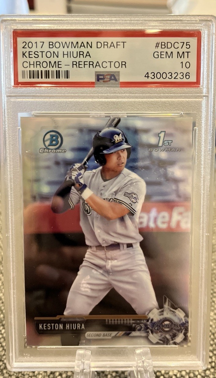 2017 Bowman Draft Chrome Keston Hiura Refractor Rookie PSA 10 Brewers