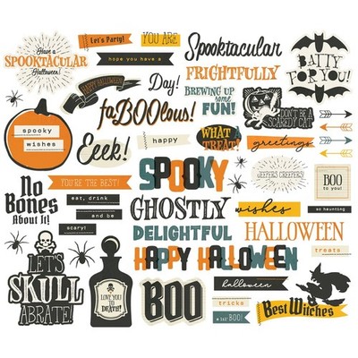 Simple Vintage SCARY STORIES Sentiment Bits 49pc Halloween Simple Stories 22819
