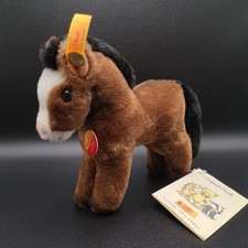 Steiff Mini Brown Plush Pony Horse Black Mane/Tail Yellow Tag Hang 052552