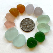 Surf Tumbled Sea Glass   Jewelry Quality   6 Matching PAIRS Sm Scale 12 Pieces