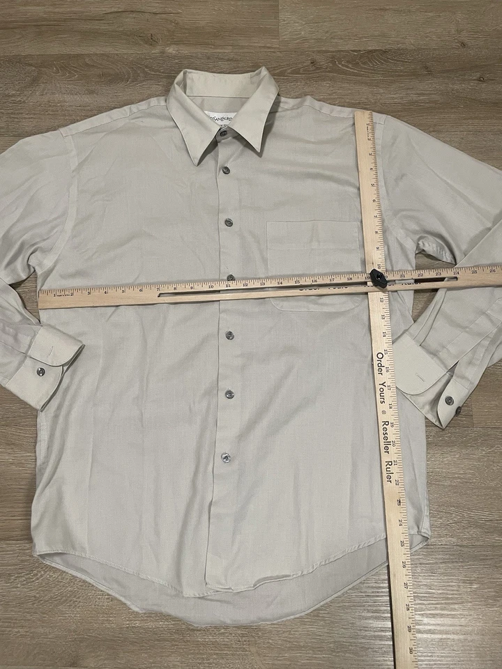Camisa de vestir vintage Yves Saint Laurent para hombre talla 15,5 34 M gris botón delantero L/S Foto 4 de 4