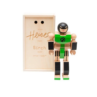 Once-Kids Playhard Heroes #3 Birch   Wooden Building Blocks Set Kids Constructor