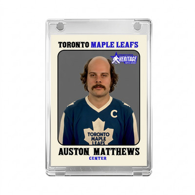 AUSTON MATTHEWS 1970'S PARODY - LIMITED EDITION CUSTOM HOCKEY CARD #'D /25