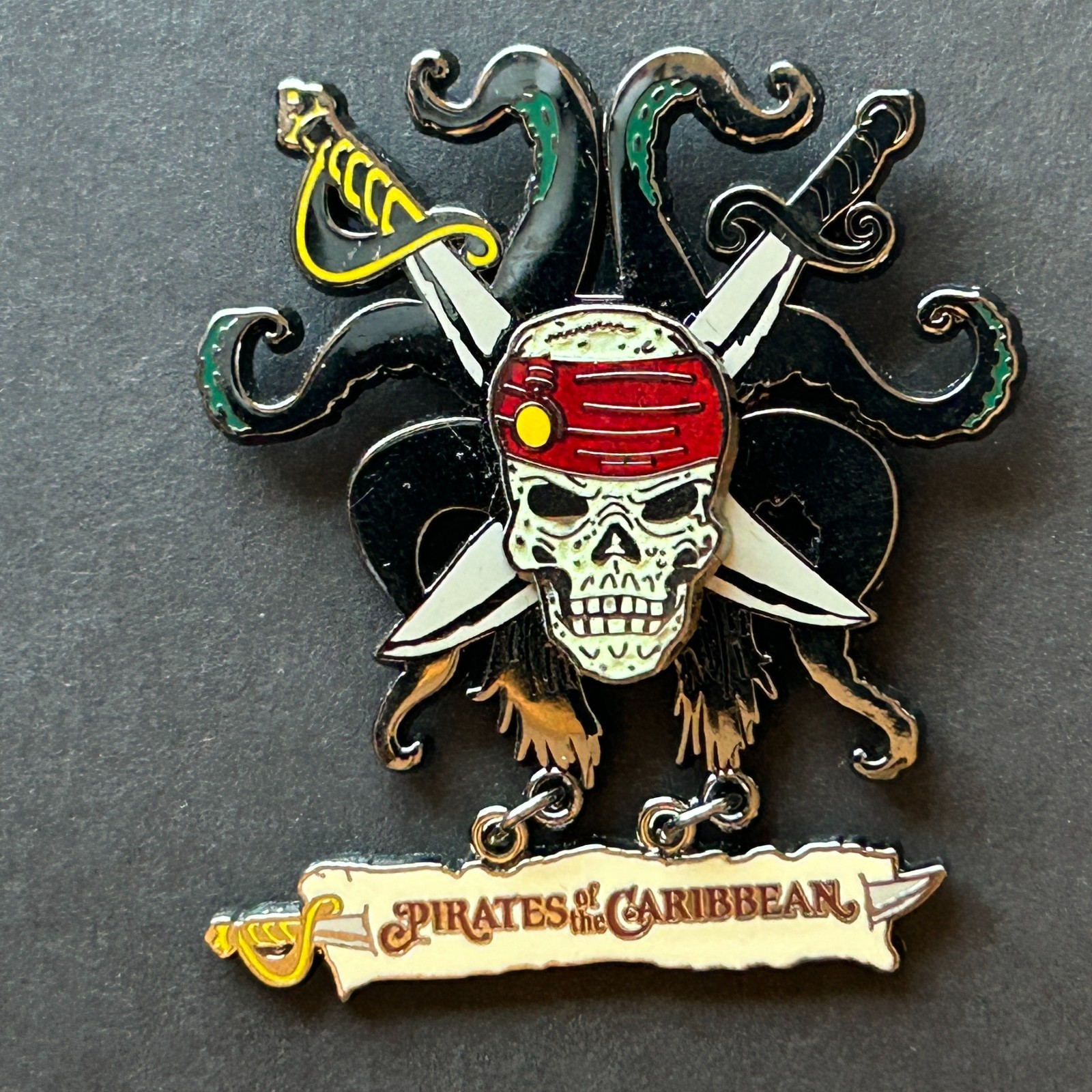 Pirates of the Caribbean - Skull, Crossed Swords and Tentacles  Disney Pin 47080