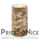 Pottery Barn Flickering Flameless Pillar Candle - Birch - 3x6 CRACKED