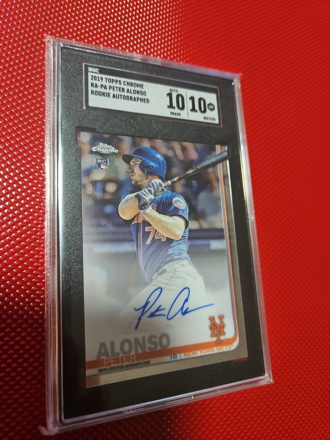 2019 Topps Chrome - Rookie Autographs Pete Alonso #RA-PA (AU, RC)