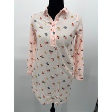 Refill Shirt Dress Women 16 Pink Good Butterfly Floral Pockets Viscose 303