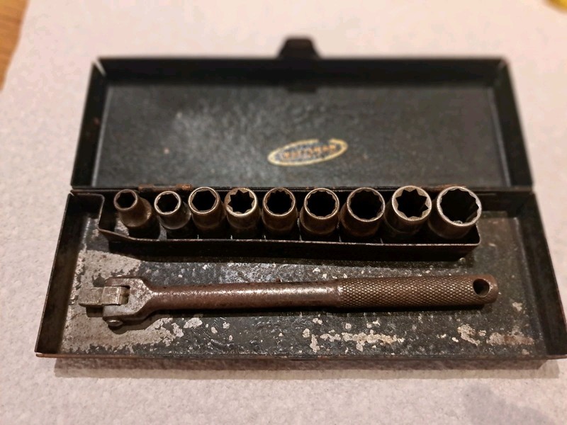 Craftsman BE 1/4" Drive Socket Set Breaker Bar w/ 9 BE Sockets & Original Case