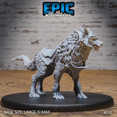 Giant Wolf Mount - True 28mm/32mm Scale - Epic Miniatures - Orc Army -