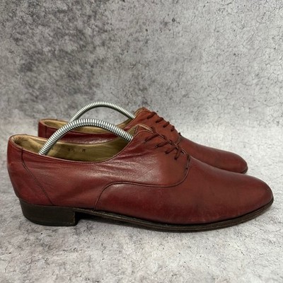 Bruno Magli Fulton Oxford Mens 9.5 Brown Leather Dress Shoes Italy Plain Toe Bal