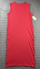 Universal Thread Dress Womens Medium Coral Orange Sleeveless Knit Midi Shift