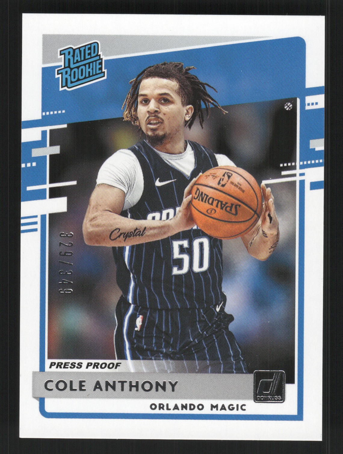 2020 Donruss Cole Anthony #208 Press Proof Silver RC /349