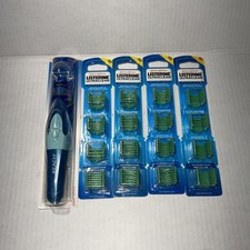 REACH Access Blue Power Flosser W/ 8 Disposable Heads Plus 112 Additional Heads