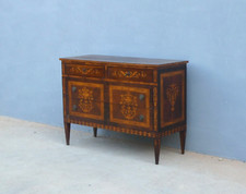 Comò cassettone st.Luigi XVI intarsiato, '900 - L 120,5 cm!