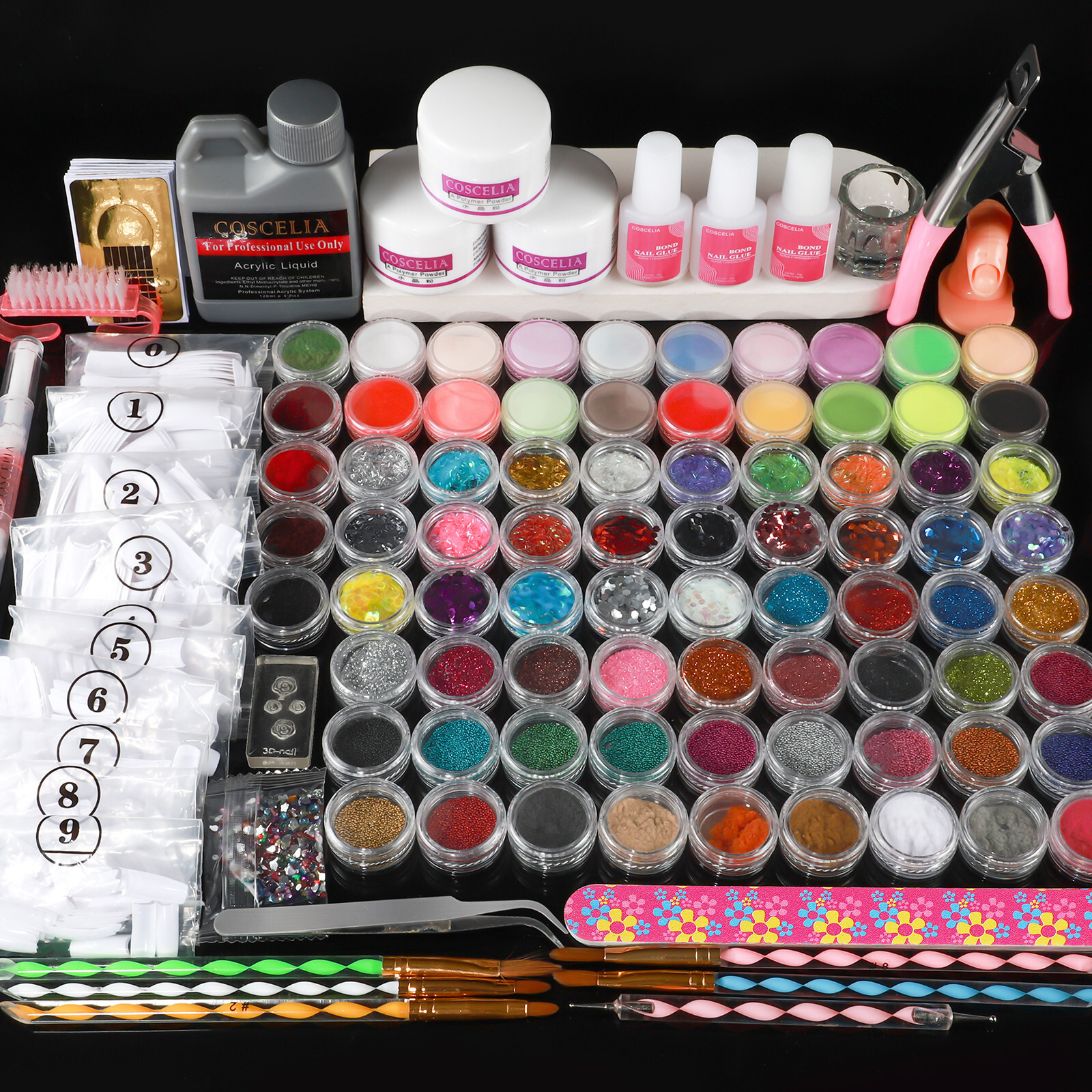 Acrylic Nail Art Kit Nail Tools Decoration Pro Manicurist Supplies 3D