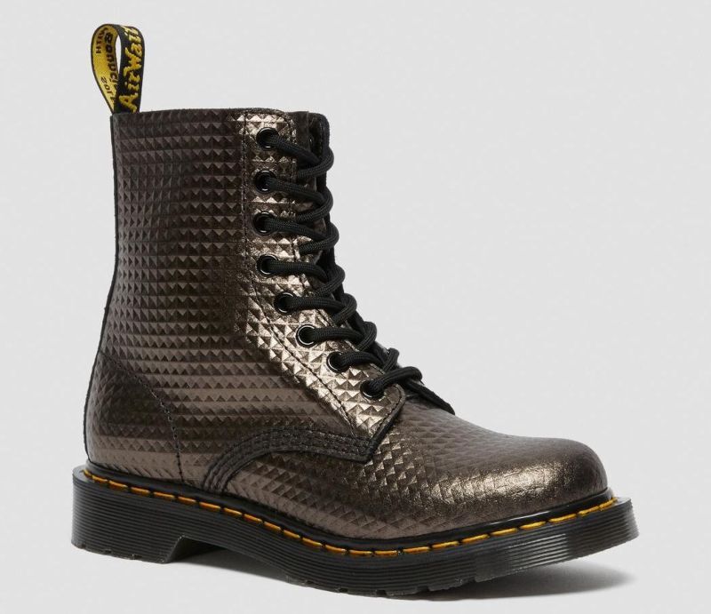 Dr Martens 8 Hole 1460 Gunmetal Emboss
