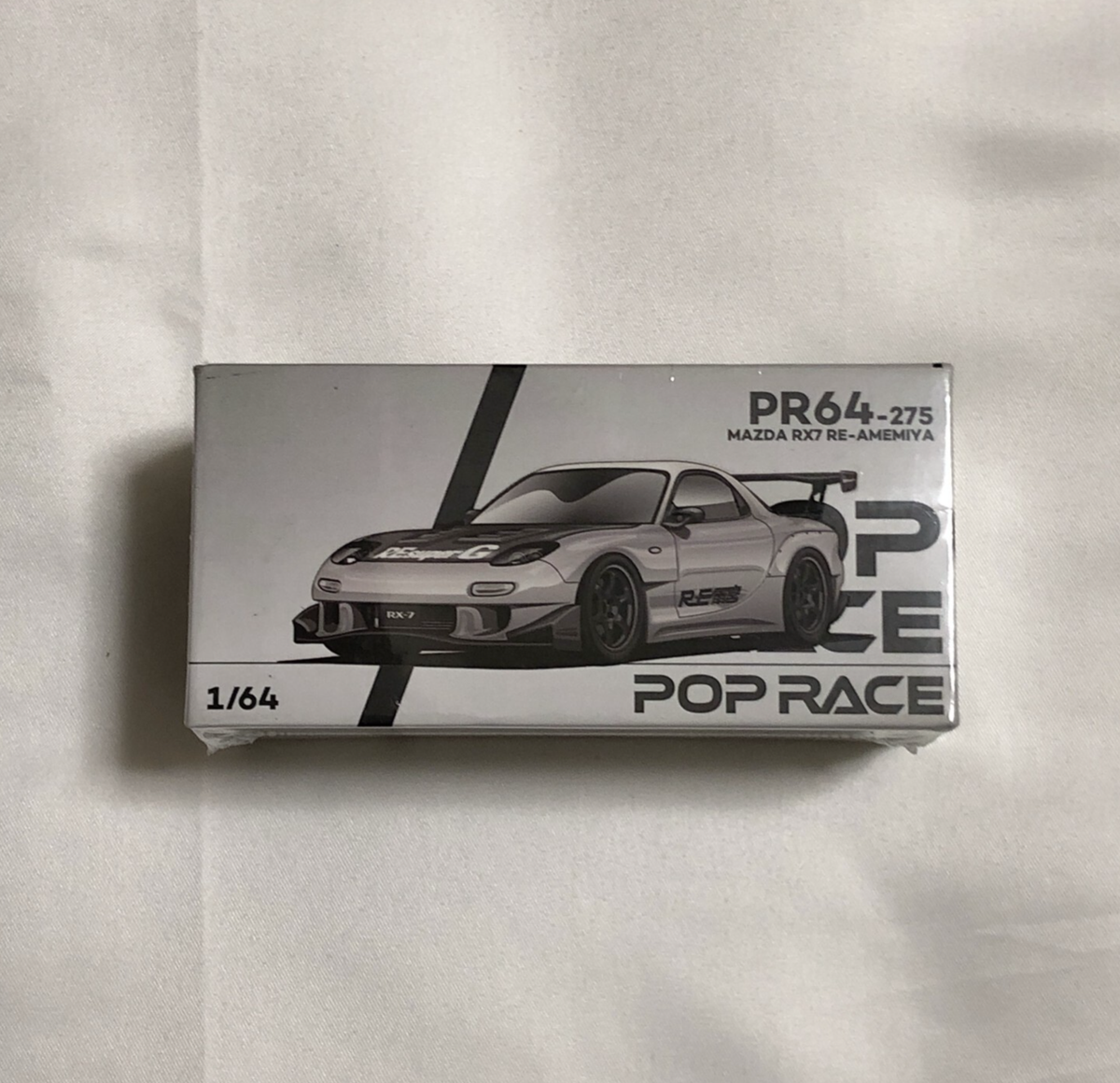 POPRACE PR64-275 MAZDA RX7 RE雨宮 POPRACE LIMITED 1/64 MAZDA RX7 RE-AMEMIYA WIDEBODY SILVER
