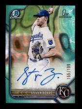 STEVEN ZOBAC 2022 BOWMAN CHROME ROOKIE AQUA LAVA REFRACTOR AUTO #155/199 BF7506